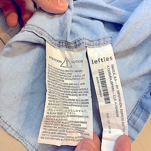 Unisex Kids Lefties Casual Blue Buttoned Denim Jacket - Picture 4 of 5